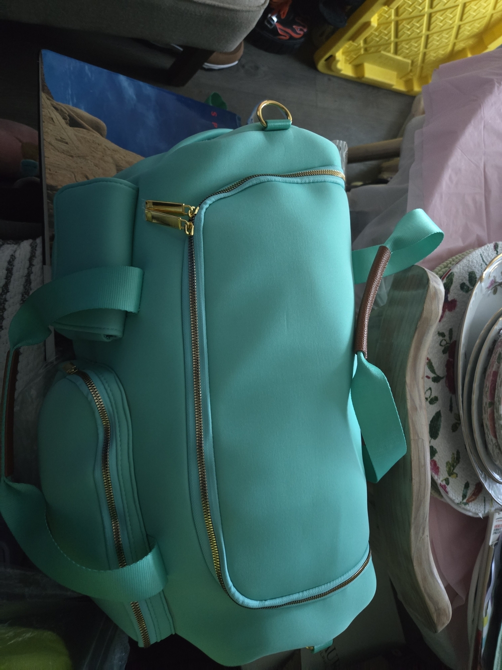 JOY MANGANO Turquoise Women’s Travel Duffle Bag - Stylish Carryall New